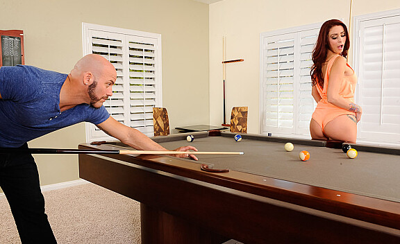 Monique Alexander fucking in the pool table with her tattoos - Sex Position #2