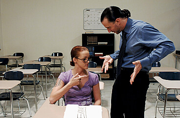 Sara Faye and Tony De Sergio in Co-ed Sara Faye fucking in the classroom with her glasses episode