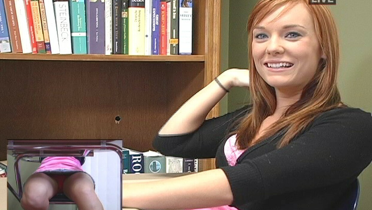 Student Dani Jensen Fucking with Her Skirt